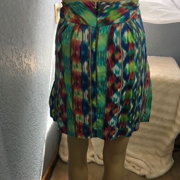 100% Silk Edme & Esyllte Rare  and Colorful Print on Pleated skirt Size 4 - Picture 3 of 6
